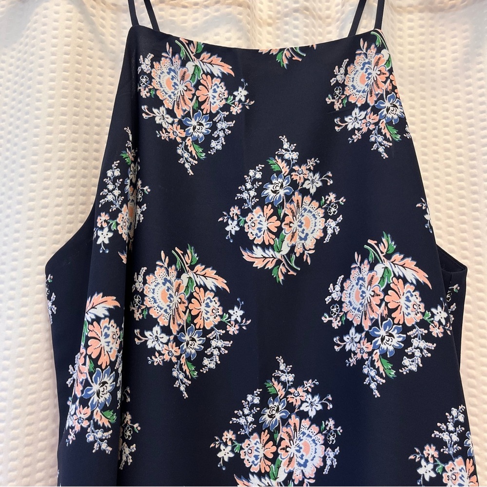 LOFT Navy Floral High Neck Camisole